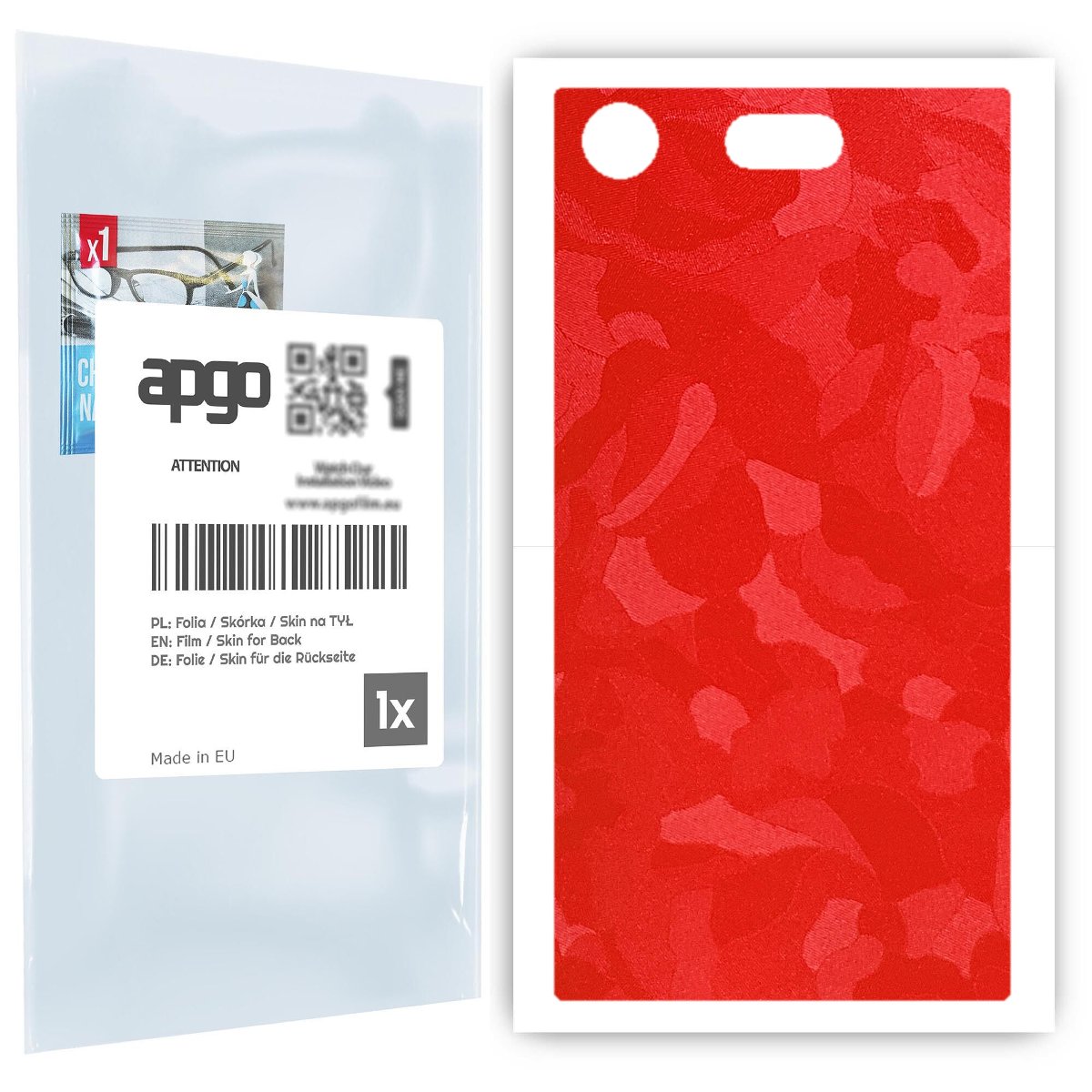 Folia naklejka skórka strukturalna na TYŁ do Sony Xperia XZ1 Compact -  Moro | Camo Czerwony - apgo SKINS