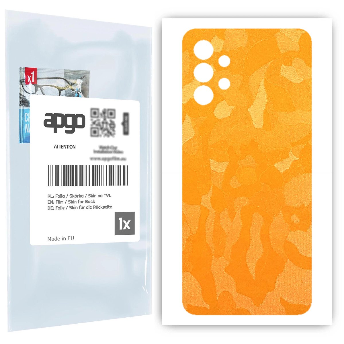 Folia naklejka skórka strukturalna na TYŁ do Samsung Galaxy A32 5G -  Moro | Camo Żółty - apgo SKINS