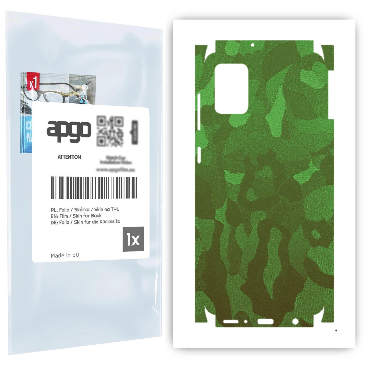 Folia naklejka skórka strukturalna na TYŁ+BOKI do Samsung Galaxy A31 -  Moro | Camo Zielony - apgo SKINS