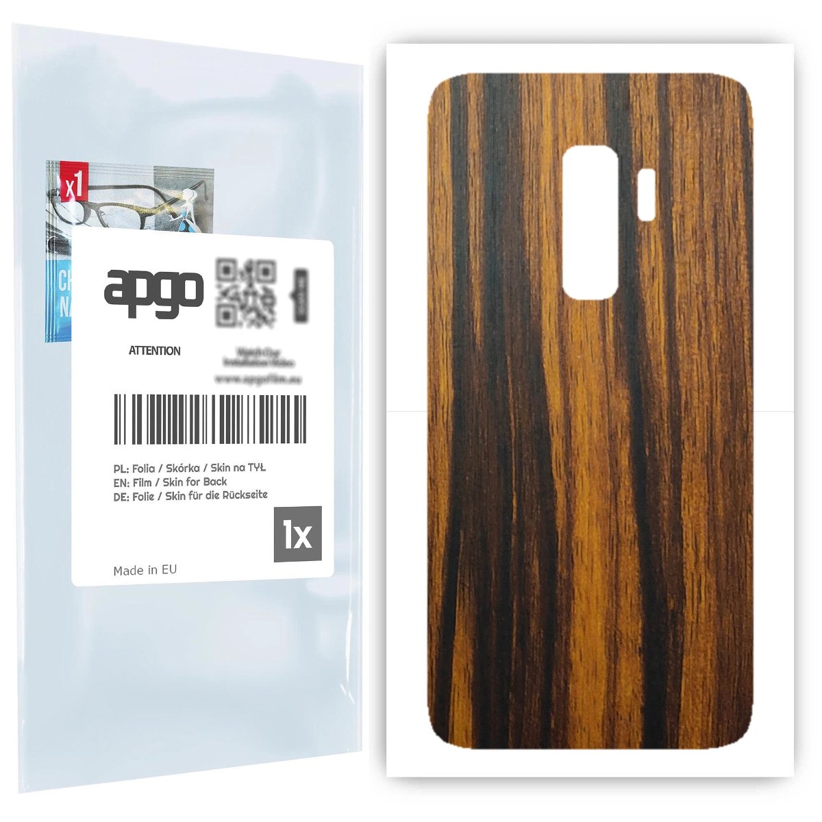 Folia naklejka skórka strukturalna na TYŁ do Samsung Galaxy S9+ -  Drewno Tygrysie - apgo SKINS