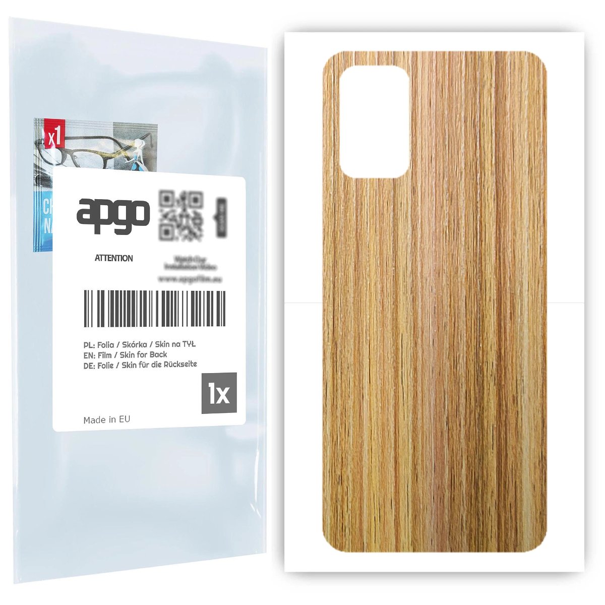 Folia naklejka skórka strukturalna na TYŁ do Samsung Galaxy A03S -  Drewno Dąb Miodowy - apgo SKINS