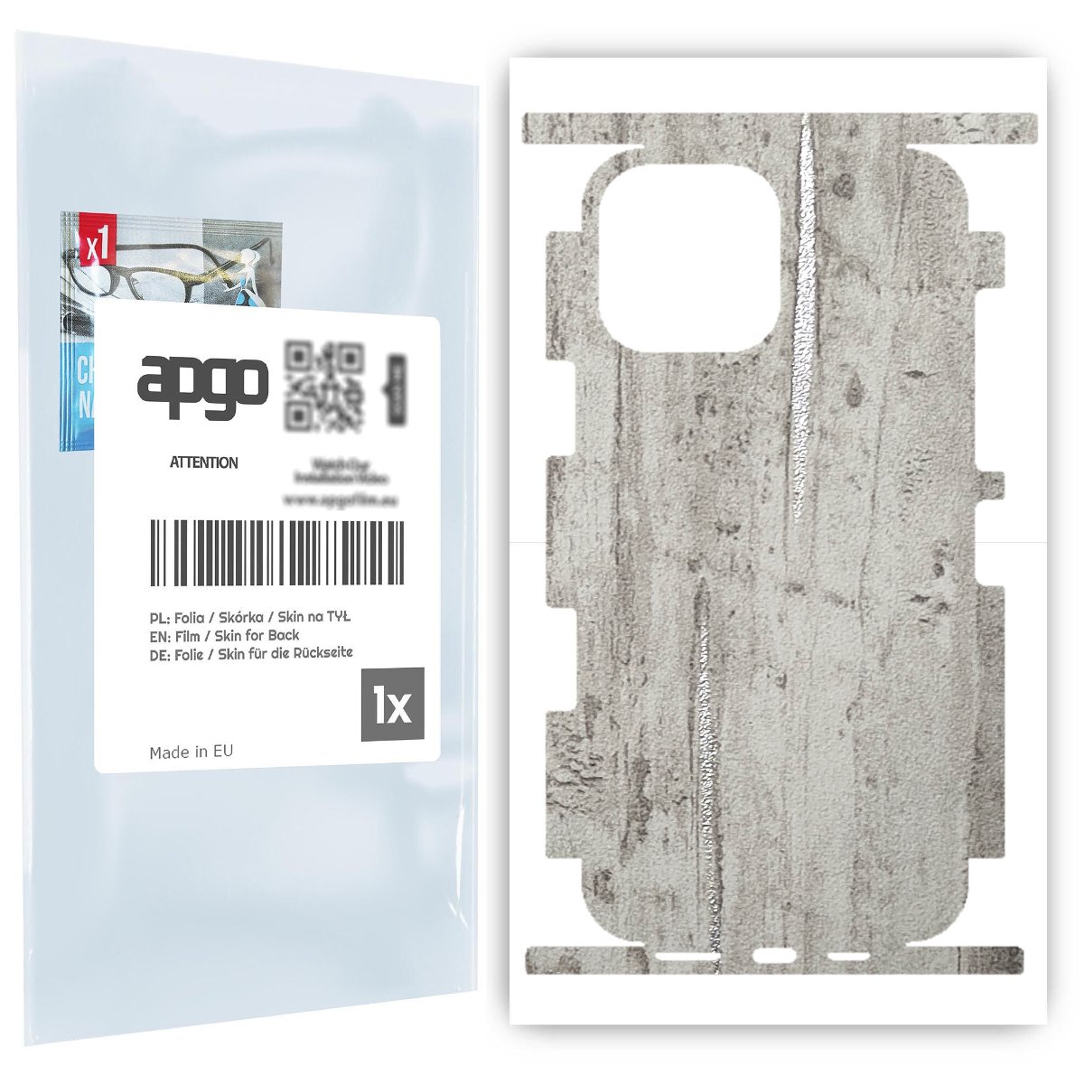 Folia naklejka skórka strukturalna na TYŁ+BOKI do Apple iPhone 13 Pro Max -  Beton Srebrne Paski - apgo SKINS