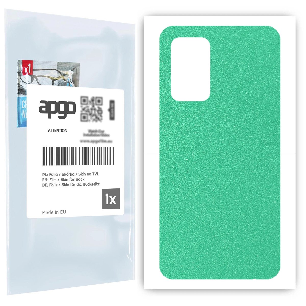 Folia naklejka skórka strukturalna na TYŁ do Samsung Galaxy A52 5G -  Seledynowy Pastel Matowy Chropowaty Baranek - apgo SKINS