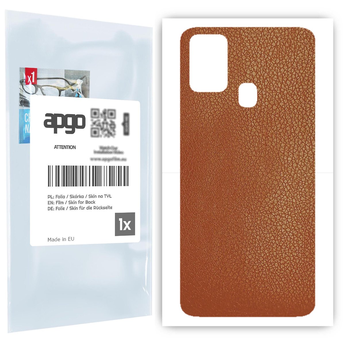 Folia naklejka skórka strukturalna na TYŁ do Samsung Galaxy M21s -  Skóra Brązowa - apgo SKINS