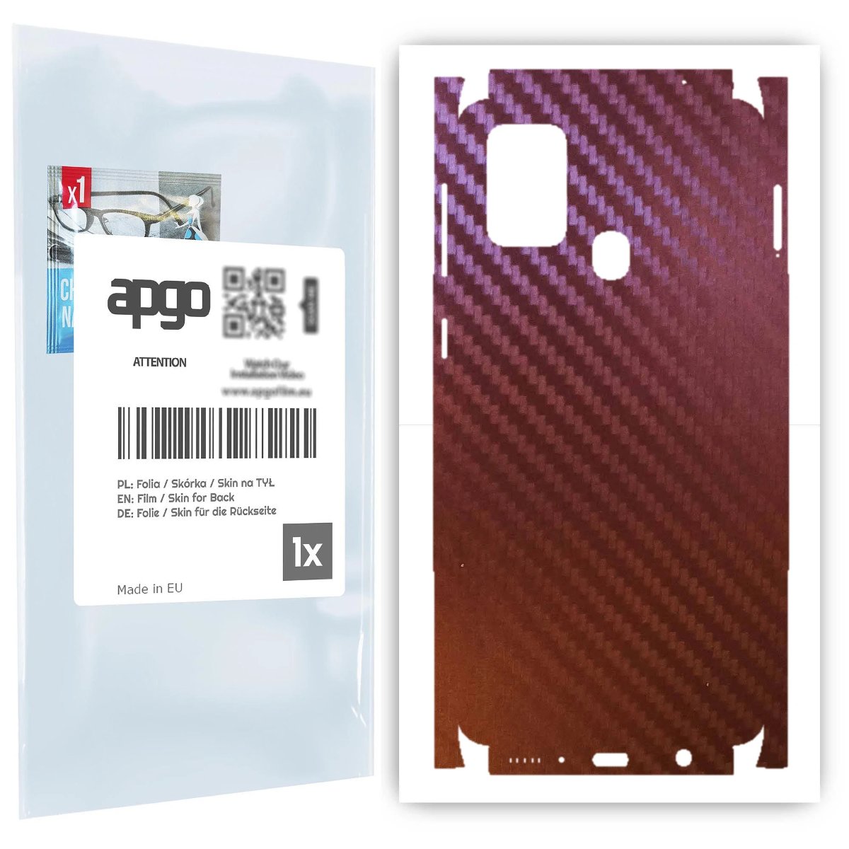 Folia naklejka skórka strukturalna na TYŁ+BOKI do Samsung Galaxy M31 -  Carbon Kameleon CAKA5 - apgo SKINS