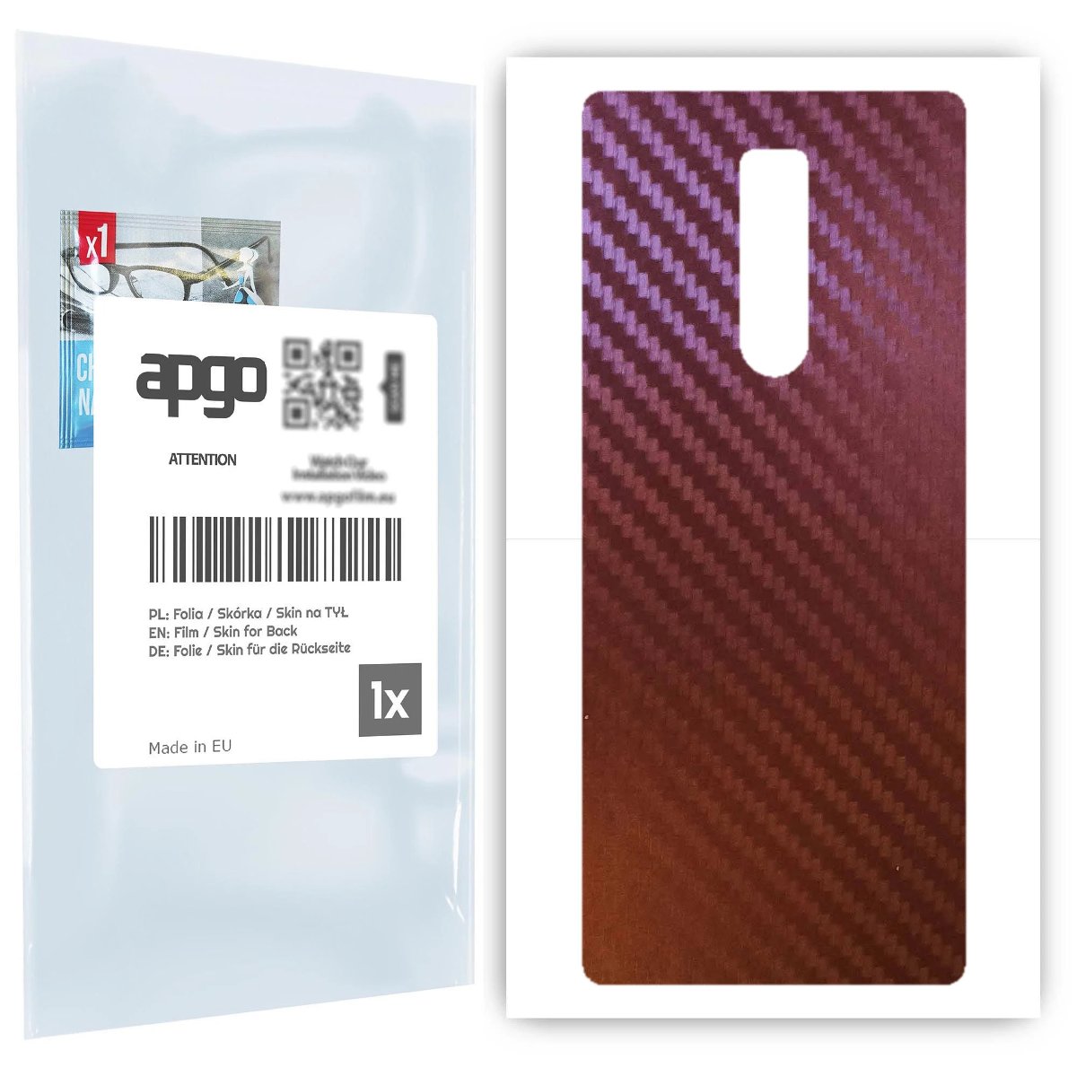 Folia naklejka skórka strukturalna na TYŁ do Sony Xperia 1 -  Carbon Kameleon CAKA5 - apgo SKINS