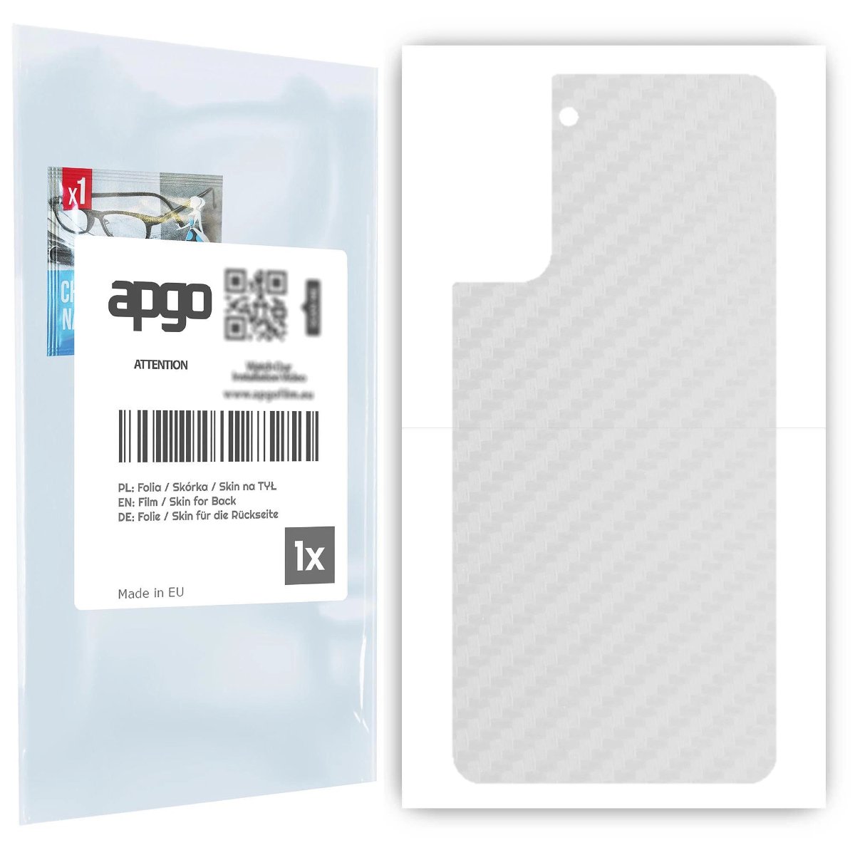 Folia naklejka skórka strukturalna na TYŁ do Samsung Galaxy S21+ 5G -  Carbon Przezroczysty - apgo SKINS