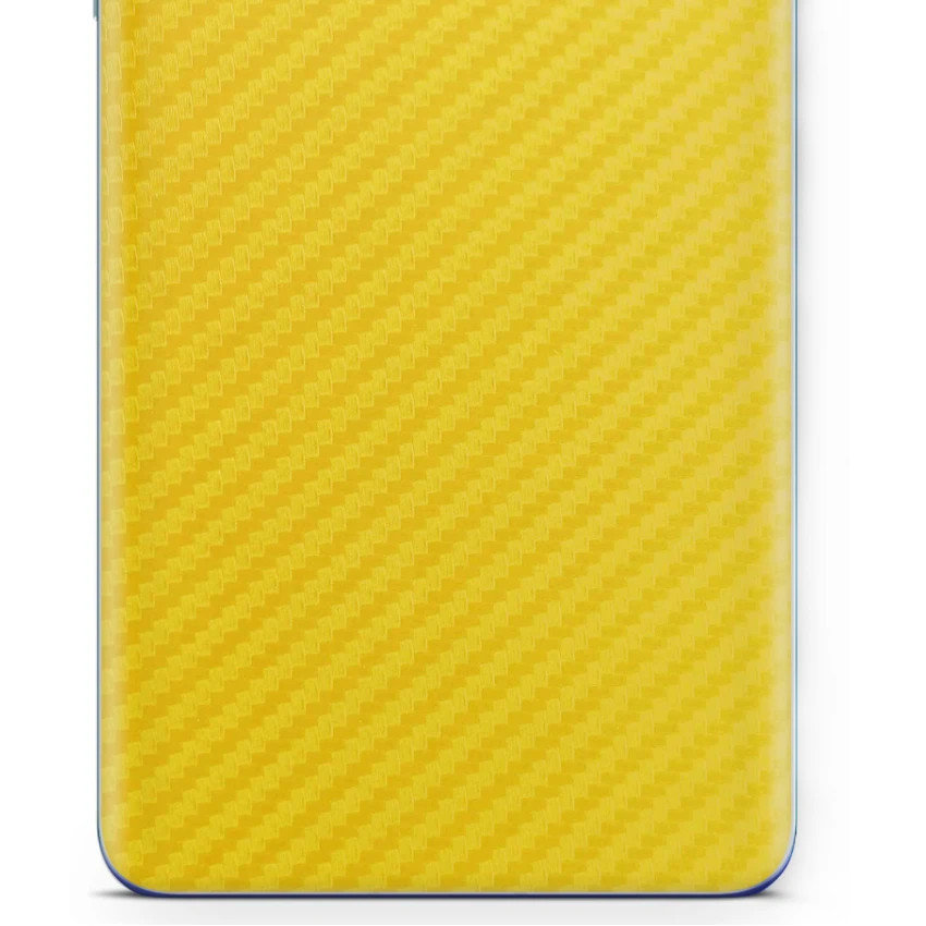 Folia naklejka skórka strukturalna na TYŁ do Samsung Galaxy F52 5G  -  Carbon Żółty - apgo SKINS