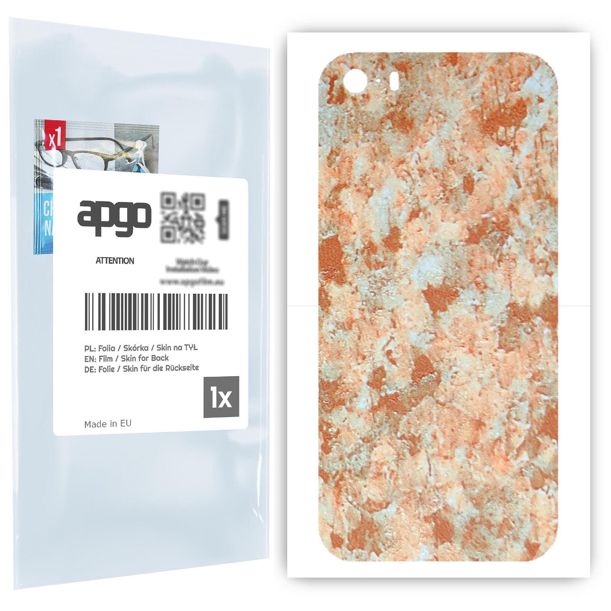 Folia naklejka skórka strukturalna na TYŁ do Apple iPhone 5s -  Kamień Piaskowiec - apgo SKINS