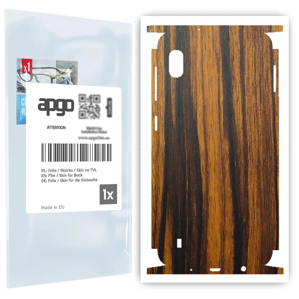 Folia naklejka skórka strukturalna na TYŁ+BOKI do Samsung Galaxy A10 -  Drewno Tygrysie - apgo SKINS