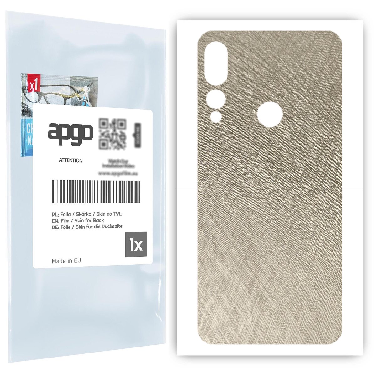 Folia naklejka skórka strukturalna na TYŁ do Lenovo Z5s -  Tytan Srebrny - apgo SKINS