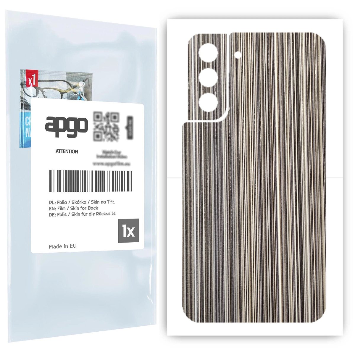 Folia naklejka skórka strukturalna na TYŁ do Samsung Galaxy S21 5G -  Tkanina Paski Mix - apgo SKINS