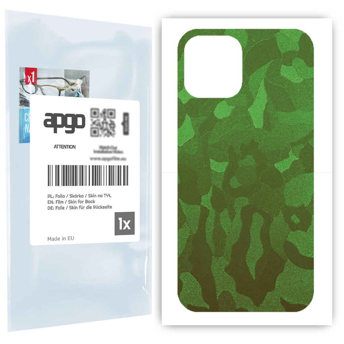Folia naklejka skórka strukturalna na TYŁ do Apple iPhone 12 Pro Max -  Moro | Camo Zielony - apgo SKINS