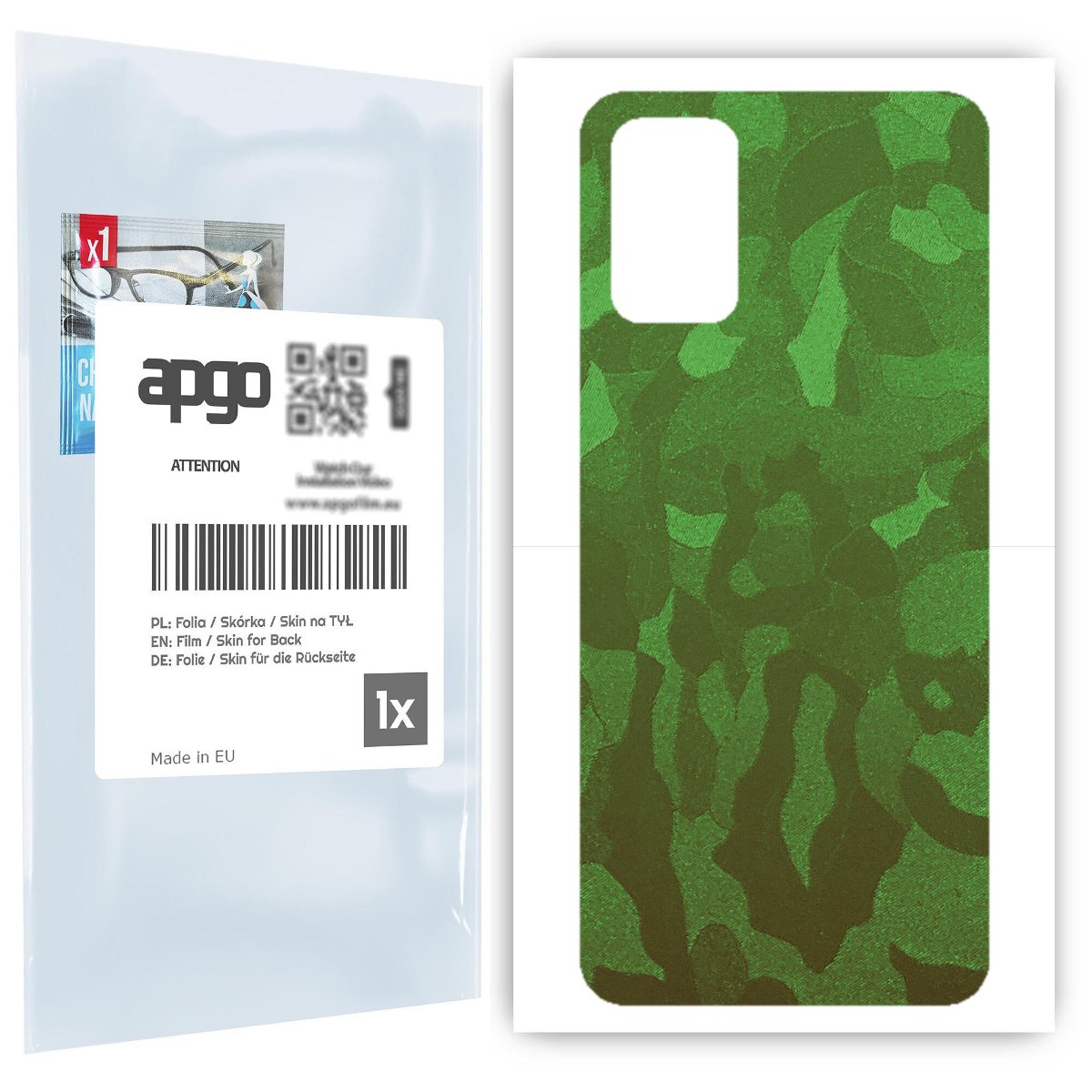 Folia naklejka skórka strukturalna na TYŁ do Samsung Galaxy A02s -  Moro | Camo Zielony - apgo SKINS