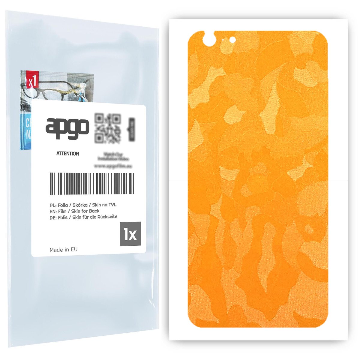 Folia naklejka skórka strukturalna na TYŁ do Apple iPhone 6s Plus -  Moro | Camo Żółty - apgo SKINS