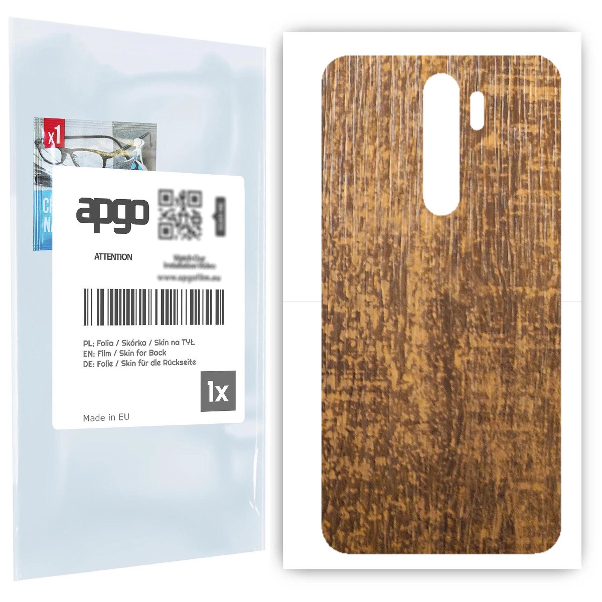 Folia naklejka skórka strukturalna na TYŁ do Xiaomi Redmi Note 8 Pro -  Drewno Dąb Stary - apgo SKINS