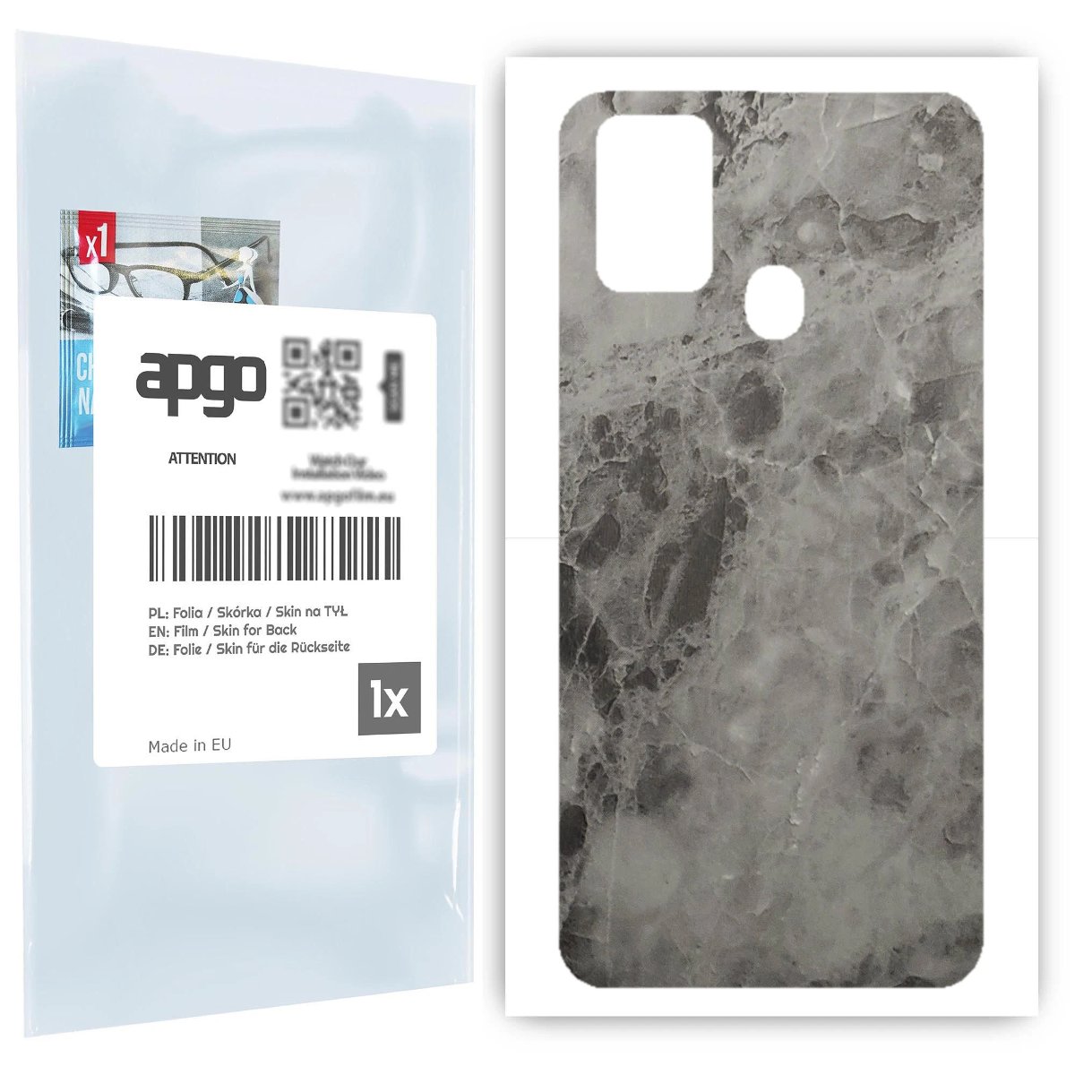 Folia naklejka skórka strukturalna na TYŁ do Samsung Galaxy M31 -  Marmur Czarny - apgo SKINS