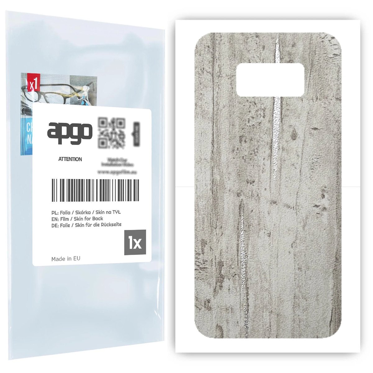 Folia naklejka skórka strukturalna na TYŁ do Samsung Galaxy S8 -  Beton Srebrne Paski - apgo SKINS