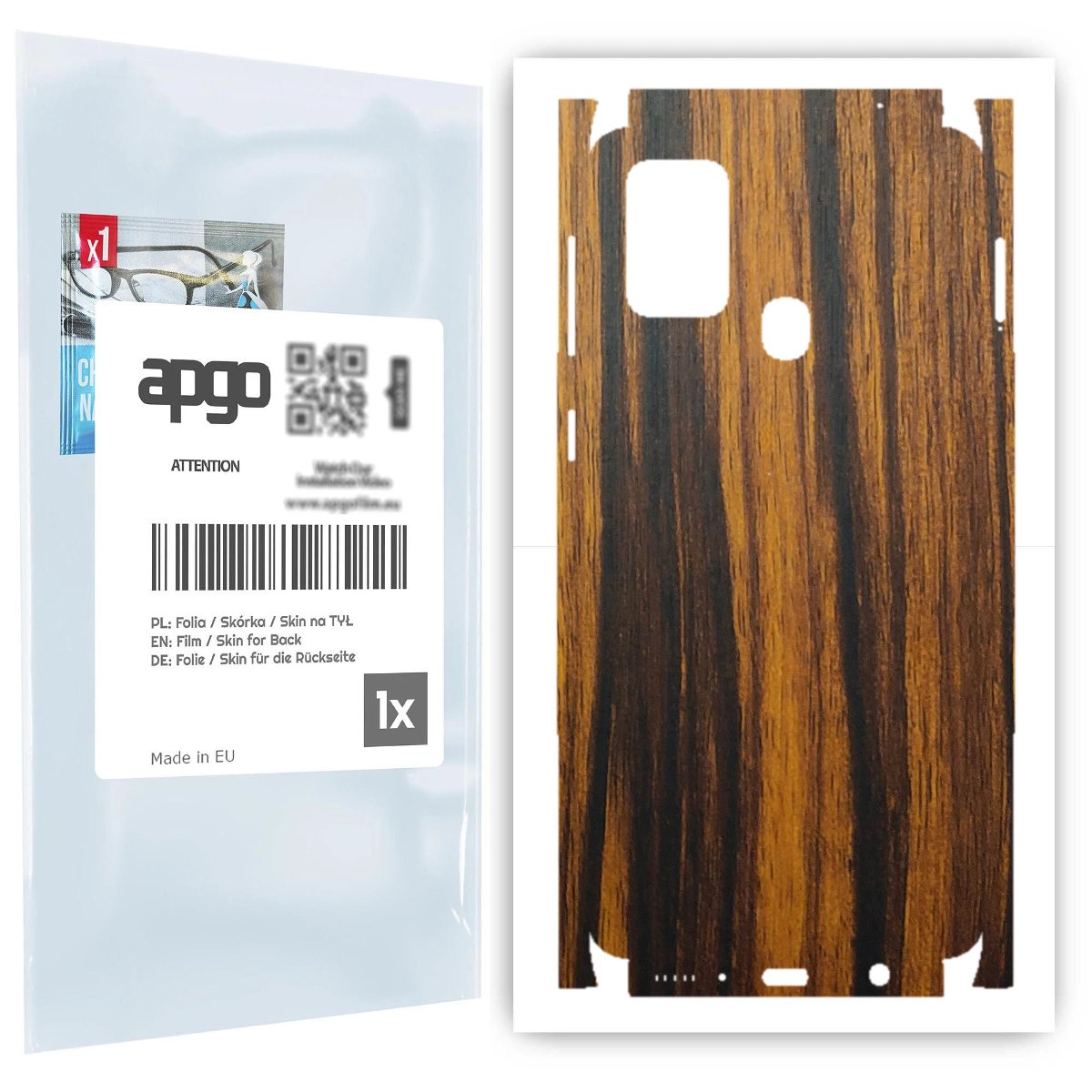 Folia naklejka skórka strukturalna na TYŁ+BOKI do Samsung Galaxy M31 -  Drewno Tygrysie - apgo SKINS