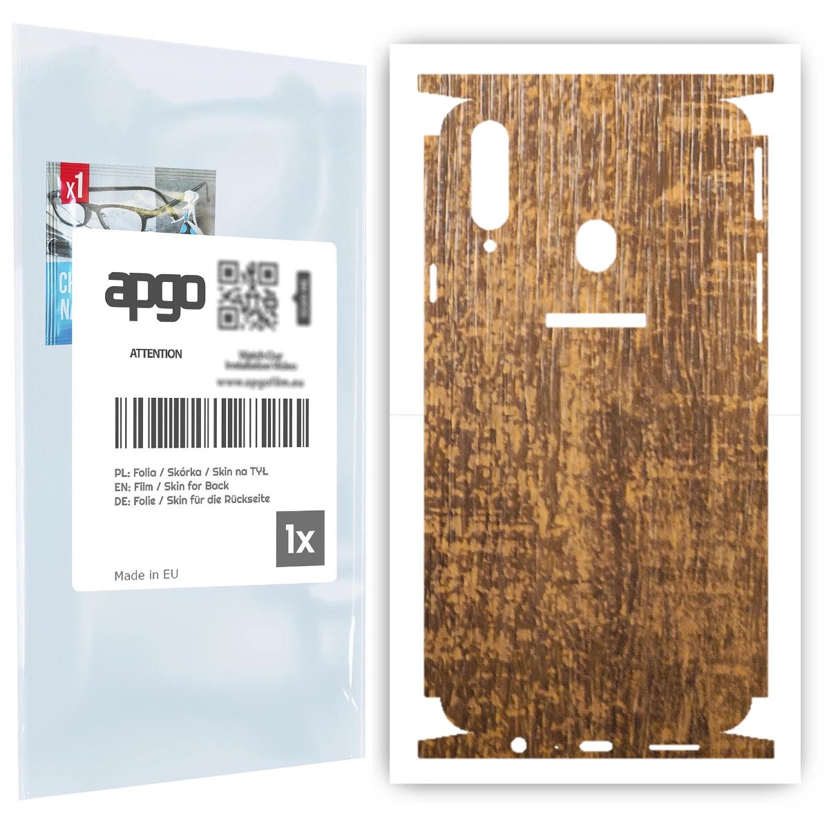 Folia naklejka skórka strukturalna na TYŁ+BOKI do Samsung Galaxy A20s -  Drewno Dąb Stary - apgo SKINS