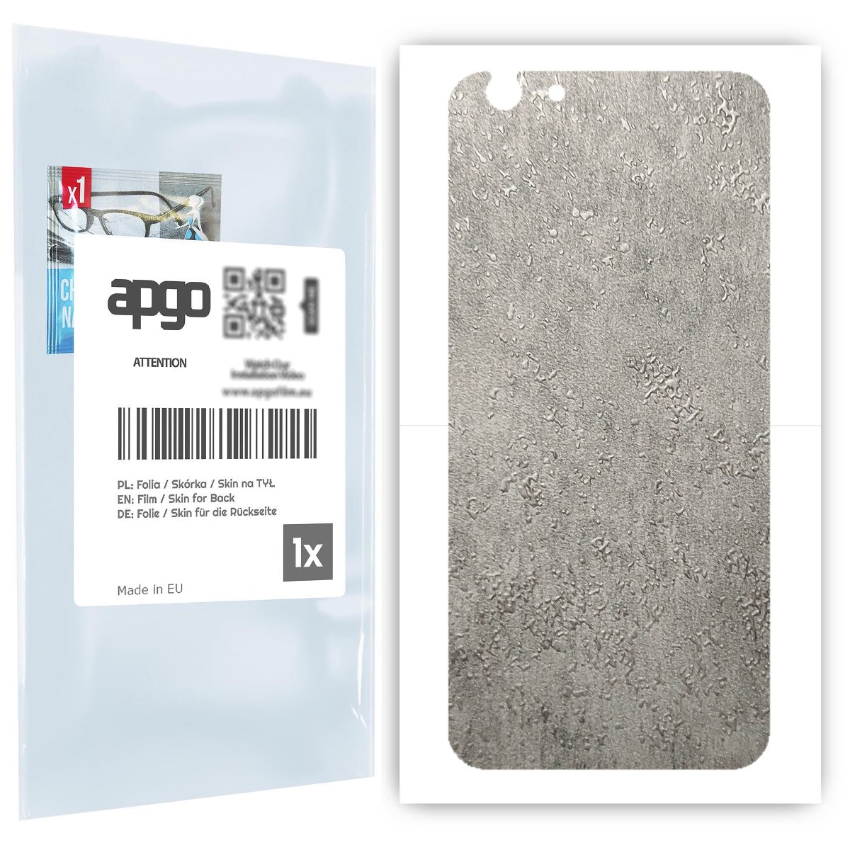 Folia naklejka skórka strukturalna na TYŁ do Apple iPhone 6 Plus -  Beton - apgo SKINS