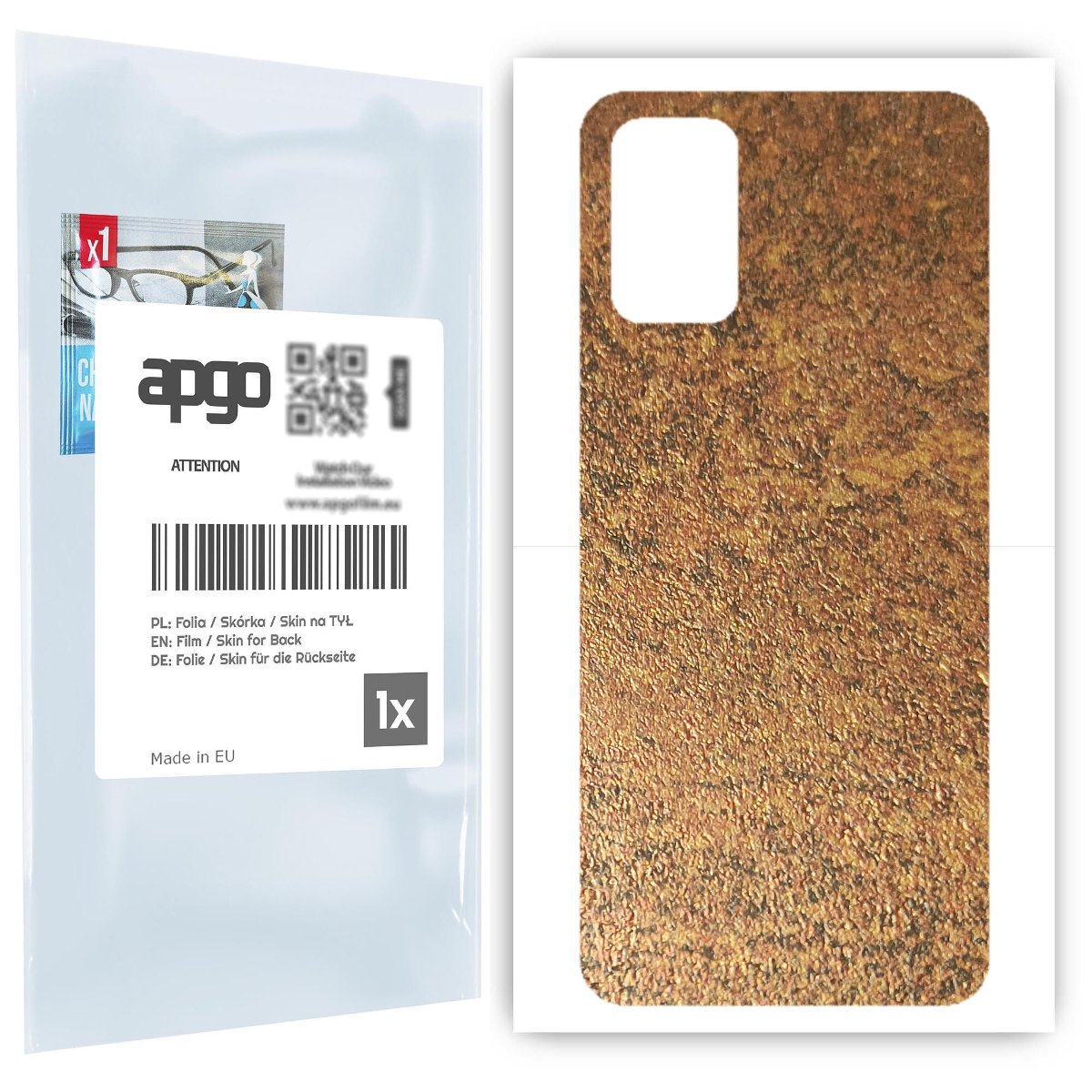 Folia naklejka skórka strukturalna na TYŁ do Samsung Galaxy A02s -  Zardzewiała Miedź - apgo SKINS