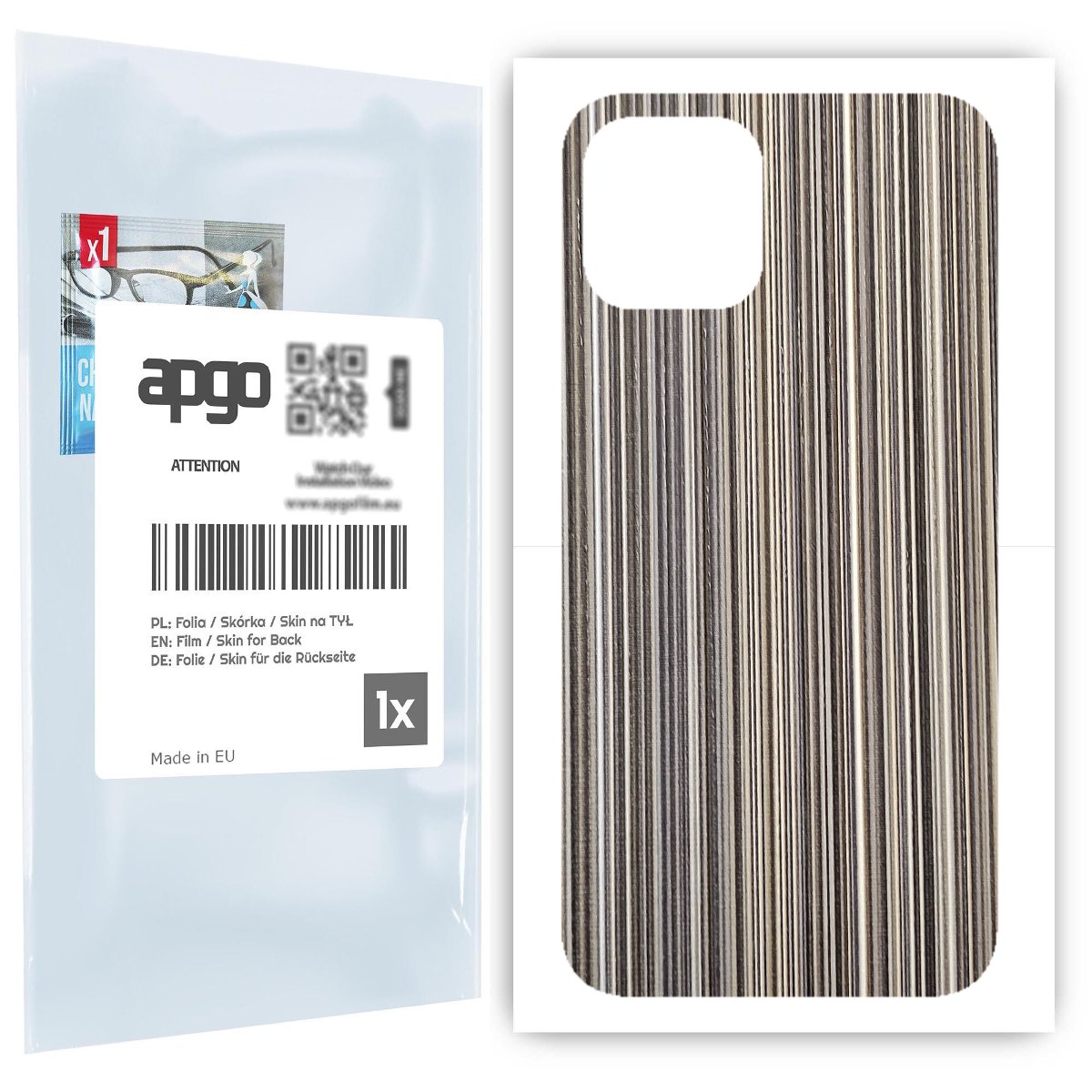 Folia naklejka skórka strukturalna na TYŁ do Apple iPhone 12 Pro -  Tkanina Paski Mix - apgo SKINS