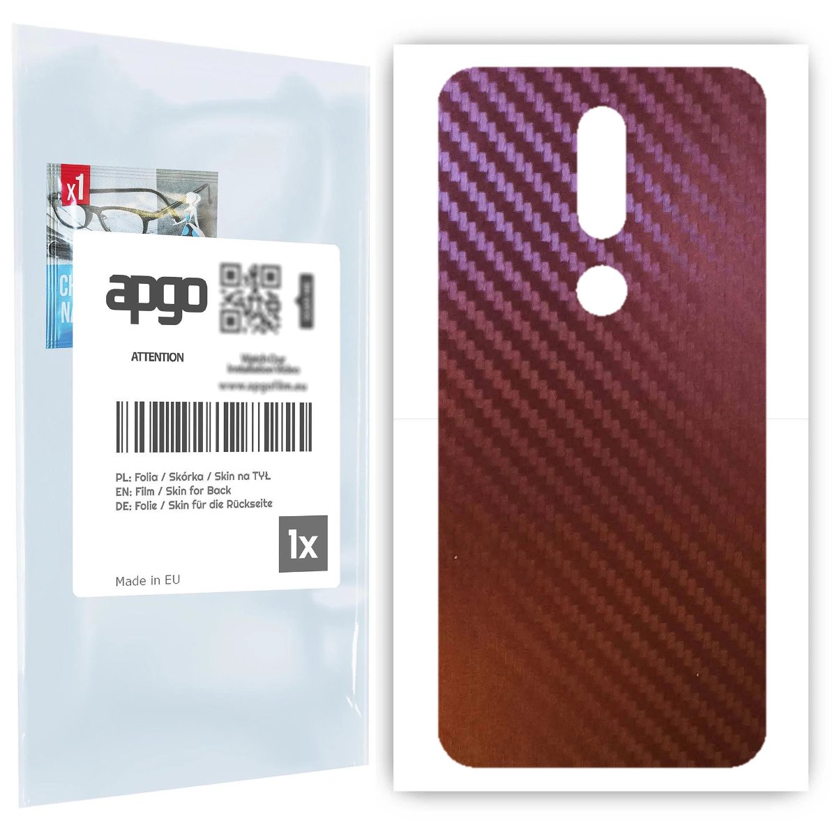 Folia naklejka skórka strukturalna na TYŁ do Nokia 7.1 -  Carbon Kameleon CAKA5 - apgo SKINS