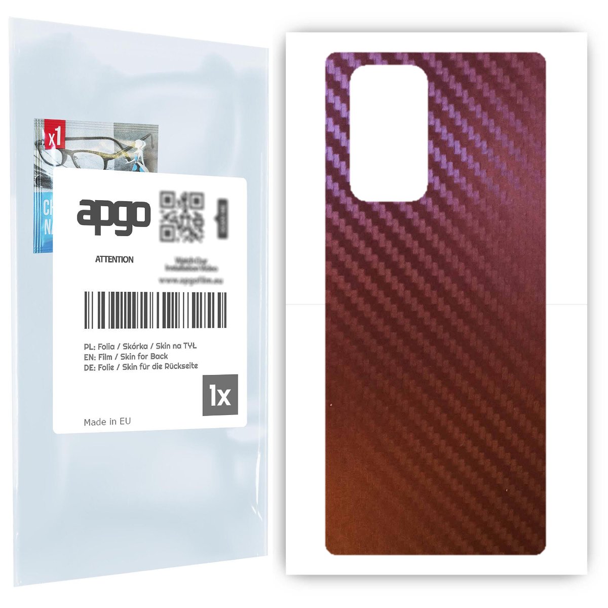 Folia naklejka skórka strukturalna na TYŁ do LG Wing 5G -  Carbon Kameleon CAKA5 - apgo SKINS