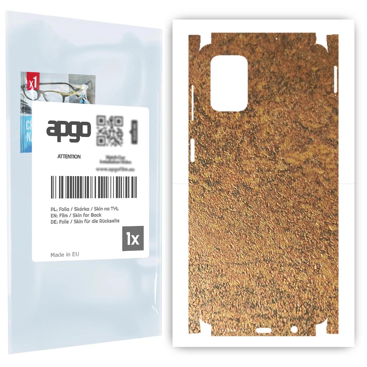 Folia naklejka skórka strukturalna na TYŁ+BOKI do Samsung Galaxy M51 -  Zardzewiała Miedź - apgo SKINS