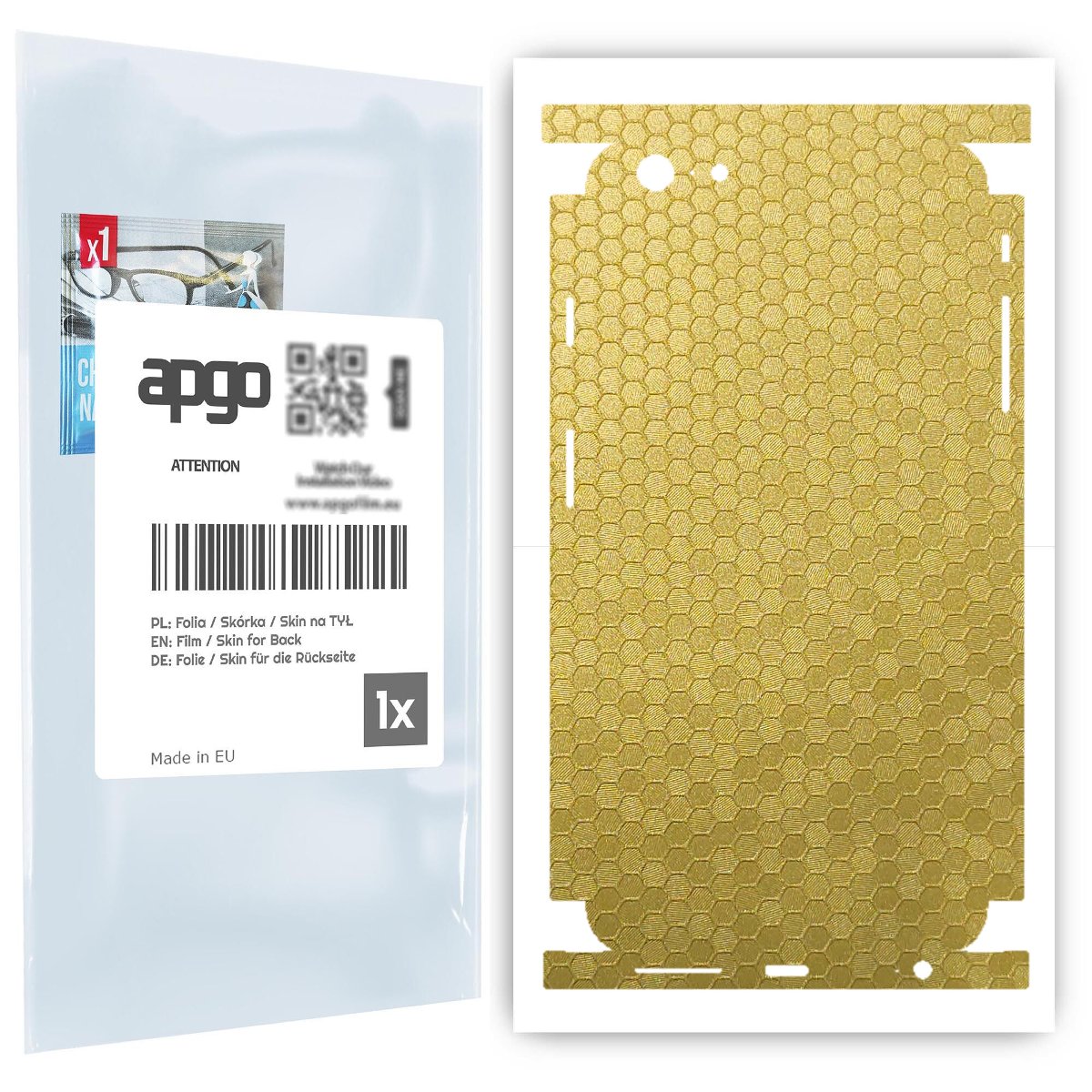 Folia naklejka skórka strukturalna na TYŁ+BOKI do Apple iPhone 6s Plus -  Plaster Miodu Złoty - apgo SKINS