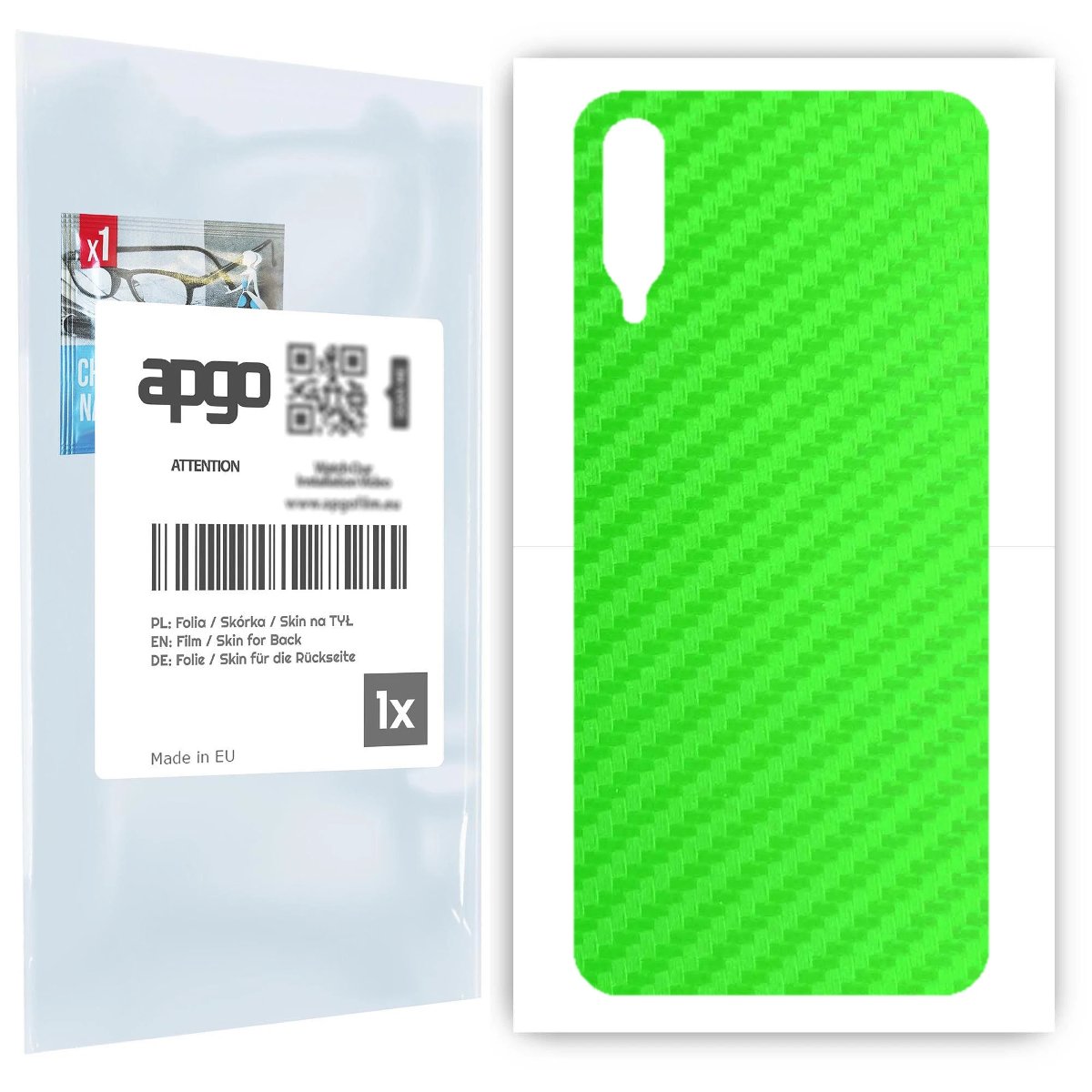 Folia naklejka skórka strukturalna na TYŁ do Samsung Galaxy A30s -  Carbon Zielony - apgo SKINS