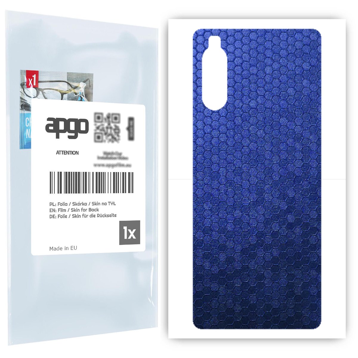 Folia naklejka skórka strukturalna na TYŁ do Sony Xperia 10 III -  Plaster Miodu Niebieski - apgo SKINS