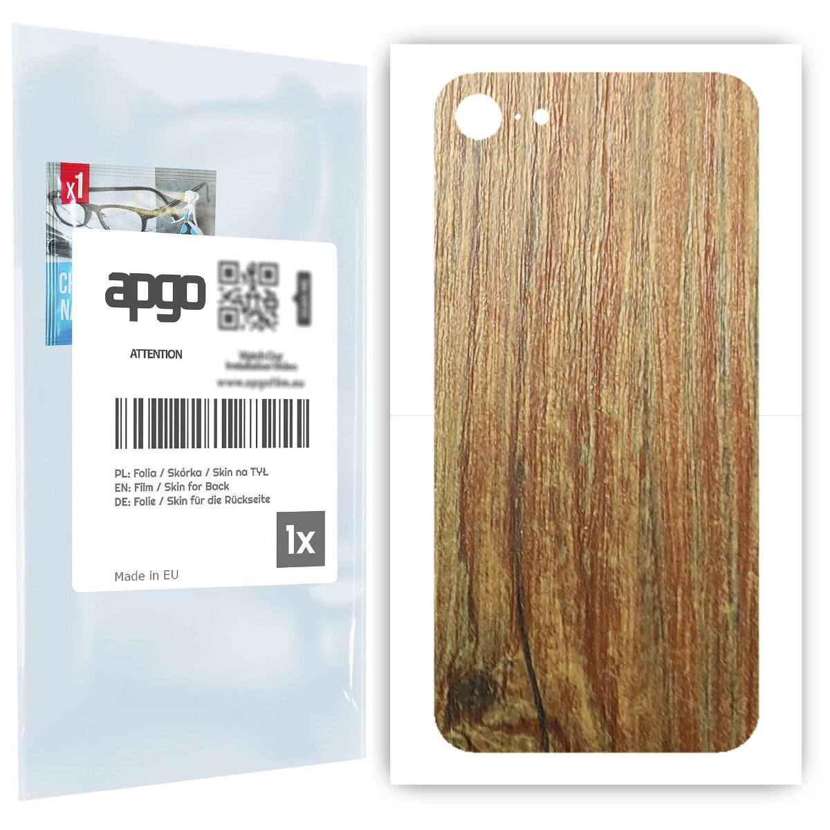Folia naklejka skórka strukturalna na TYŁ do Apple iPhone 8 -  Drewno Sosna Antyczna - apgo SKINS