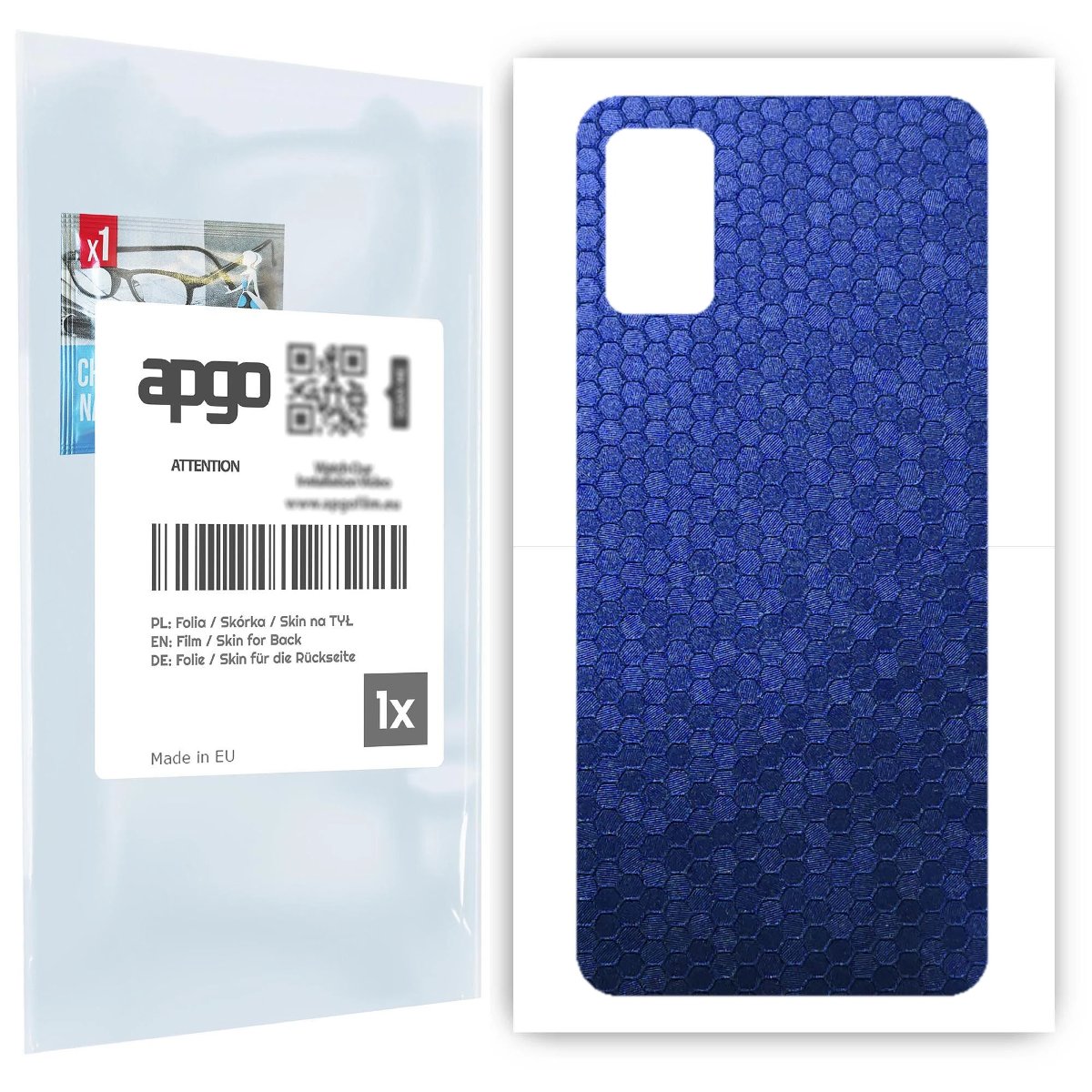 Folia naklejka skórka strukturalna na TYŁ do Samsung Galaxy A41 -  Plaster Miodu Niebieski - apgo SKINS