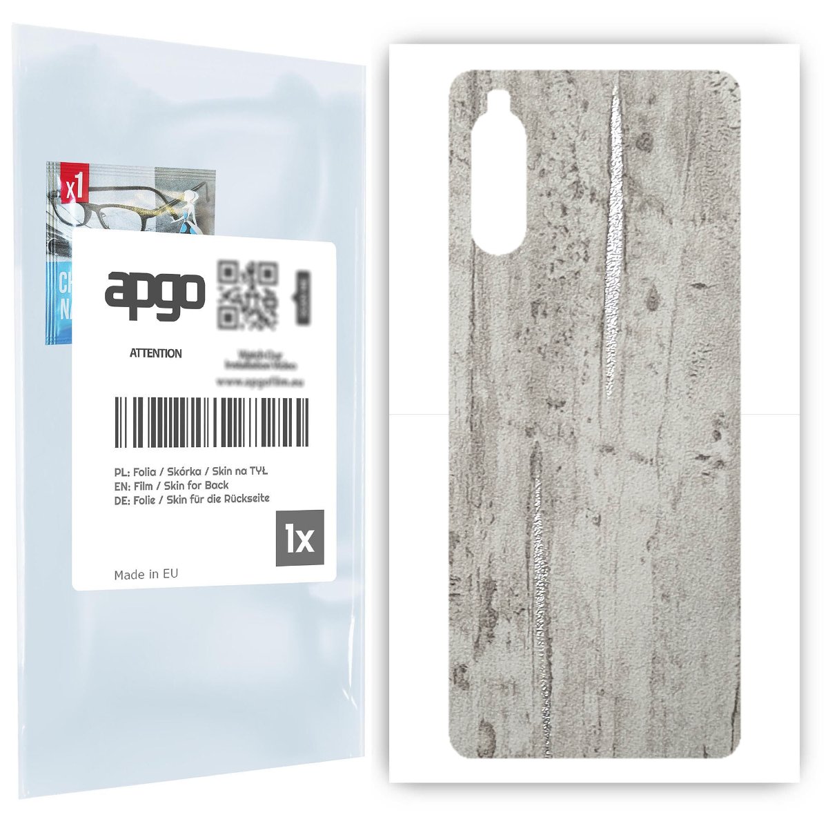 Folia naklejka skórka strukturalna na TYŁ do Sony Xperia 10 II -  Beton Srebrne Paski - apgo SKINS