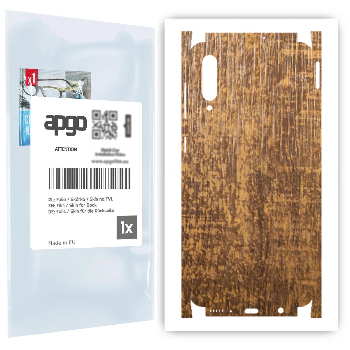 Folia naklejka skórka strukturalna na TYŁ+BOKI do Samsung Galaxy A30s -  Drewno Dąb Stary - apgo SKINS