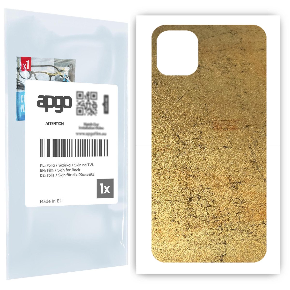 Folia naklejka skórka strukturalna na TYŁ do Apple iPhone 11 Pro Max -  Antyczne Złoto - apgo SKINS
