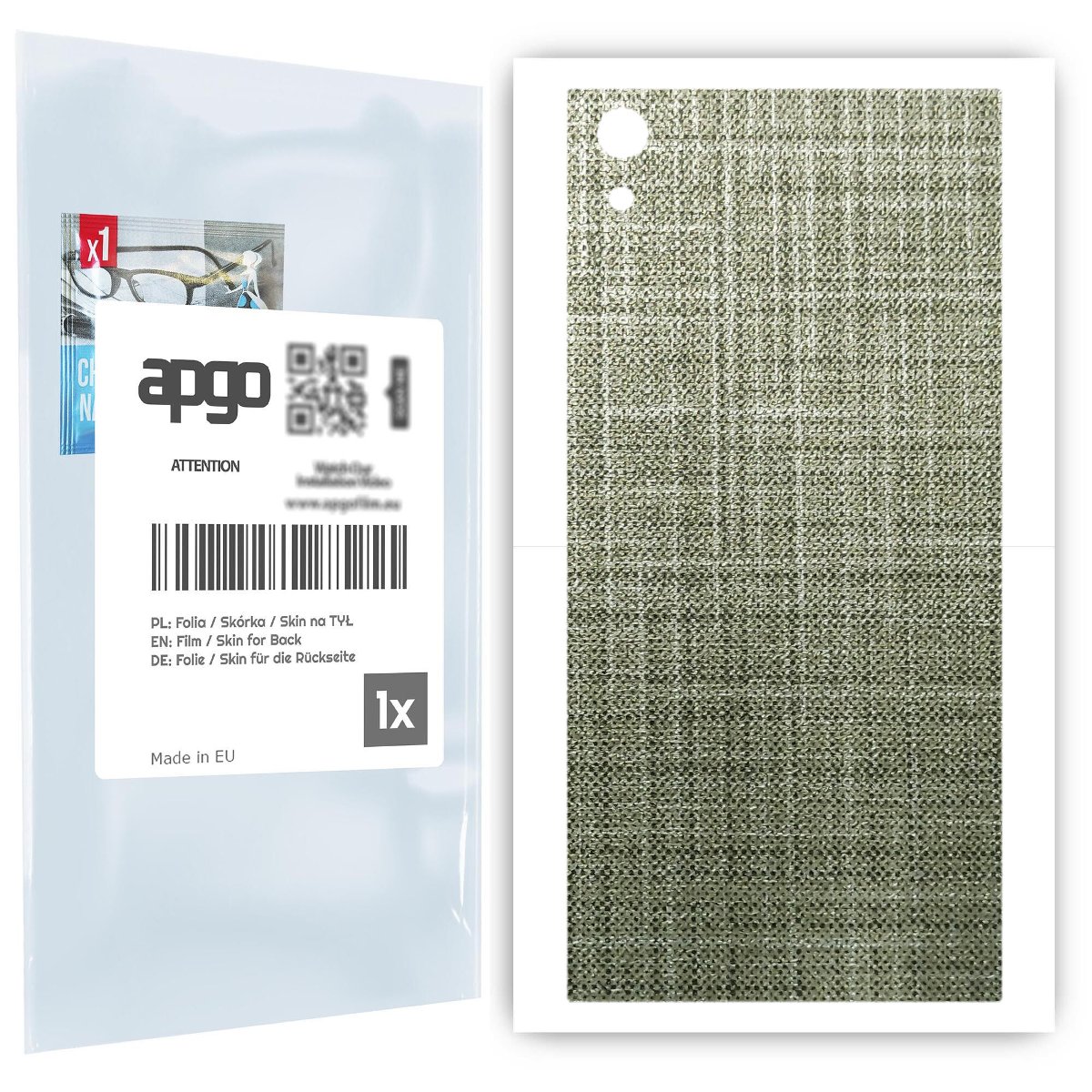 Folia naklejka skórka strukturalna na TYŁ do Sony Xperia XA1 Ultra -  Tkanina Lniana - apgo SKINS