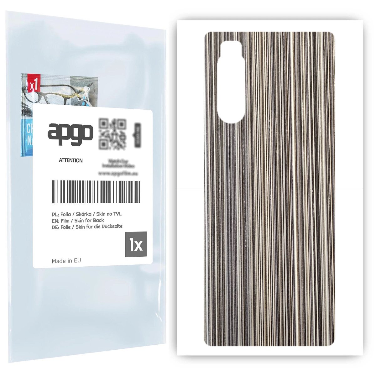 Folia naklejka skórka strukturalna na TYŁ do Sony Xperia 5 -  Tkanina Paski Mix - apgo SKINS