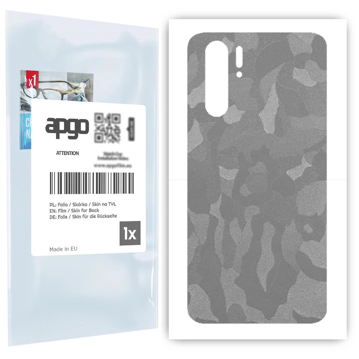 Folia naklejka skórka strukturalna na TYŁ do Huawei P30 Pro New Edition -  Moro | Camo Srebrny - apgo SKINS