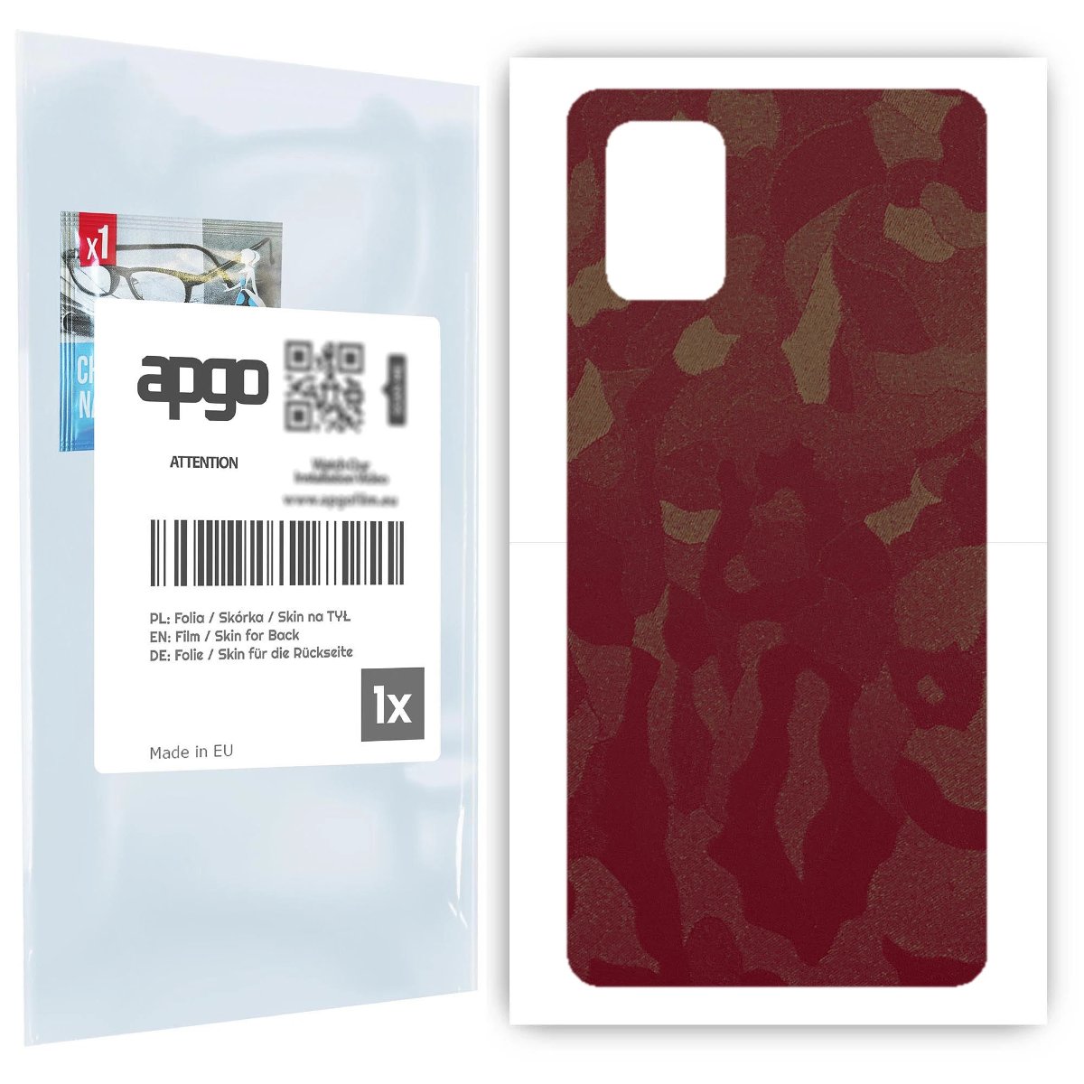 Folia naklejka skórka strukturalna na TYŁ do Samsung Galaxy A71 -  Moro | Camo Bordowy - apgo SKINS