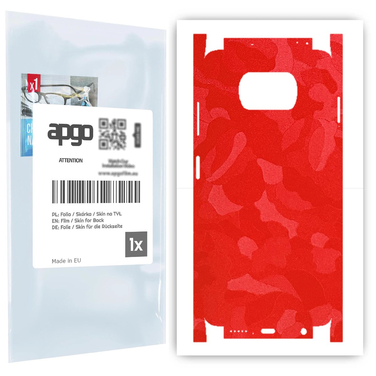 Folia naklejka skórka strukturalna na TYŁ+BOKI do Xiaomi Poco X3 Pro -  Moro | Camo Czerwony - apgo SKINS