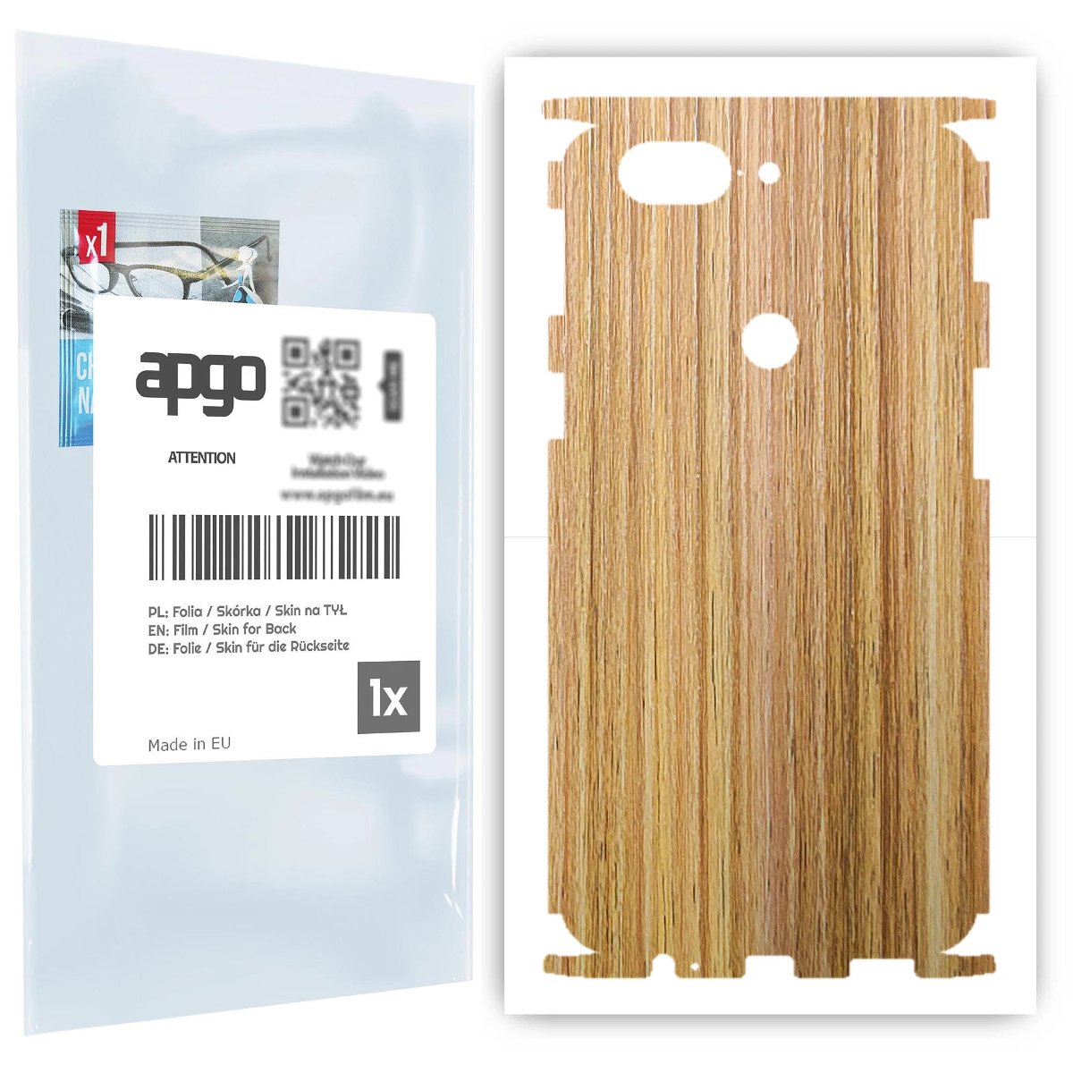 Folia naklejka skórka strukturalna na TYŁ+BOKI do OnePlus 5T -  Drewno Dąb Miodowy - apgo SKINS