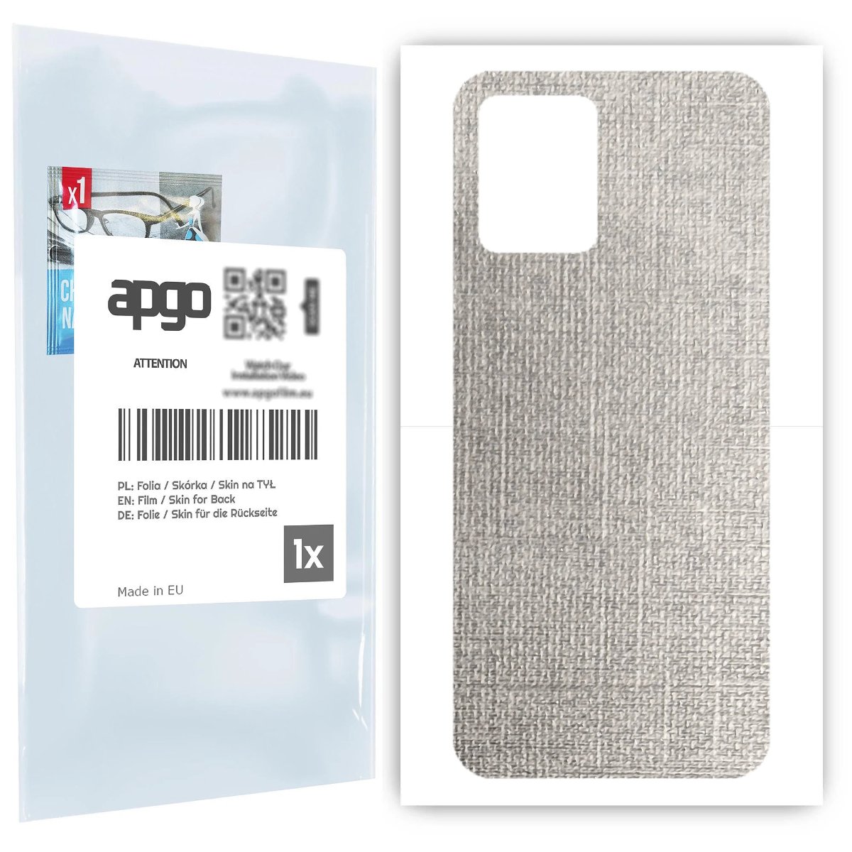 Folia naklejka skórka strukturalna na TYŁ do Realme 8i -  Tkanina Denim Szary - apgo SKINS