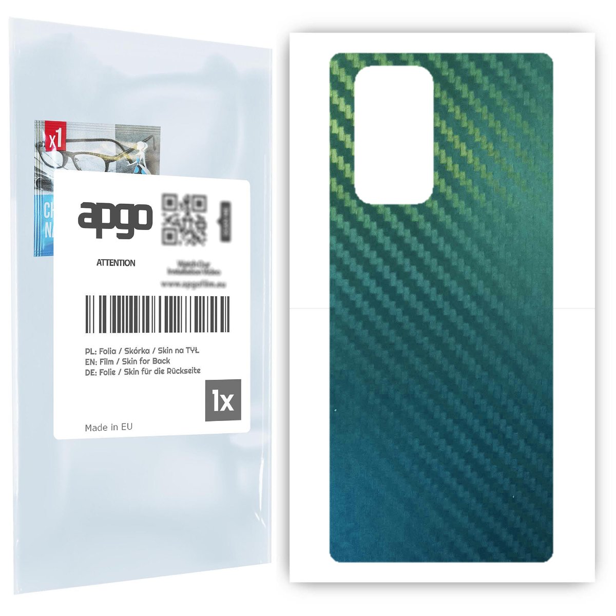 Folia naklejka skórka strukturalna na TYŁ do LG Wing 5G -  Carbon Kameleon CAKA1 - apgo SKINS