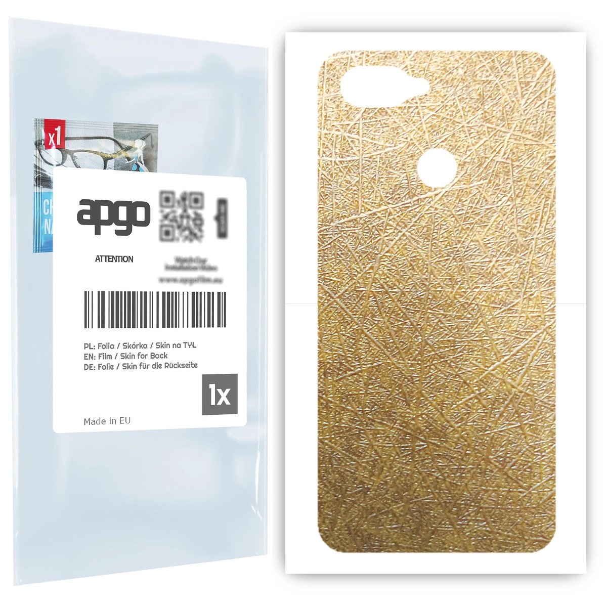 Folia naklejka skórka strukturalna na TYŁ do Oppo A12 -  Tkanina Włókno - apgo SKINS