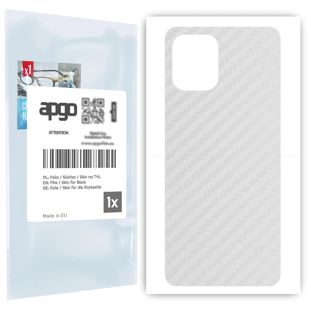 Folia naklejka skórka strukturalna na TYŁ do Oppo Find X3 Pro -  Carbon Przezroczysty - apgo SKINS