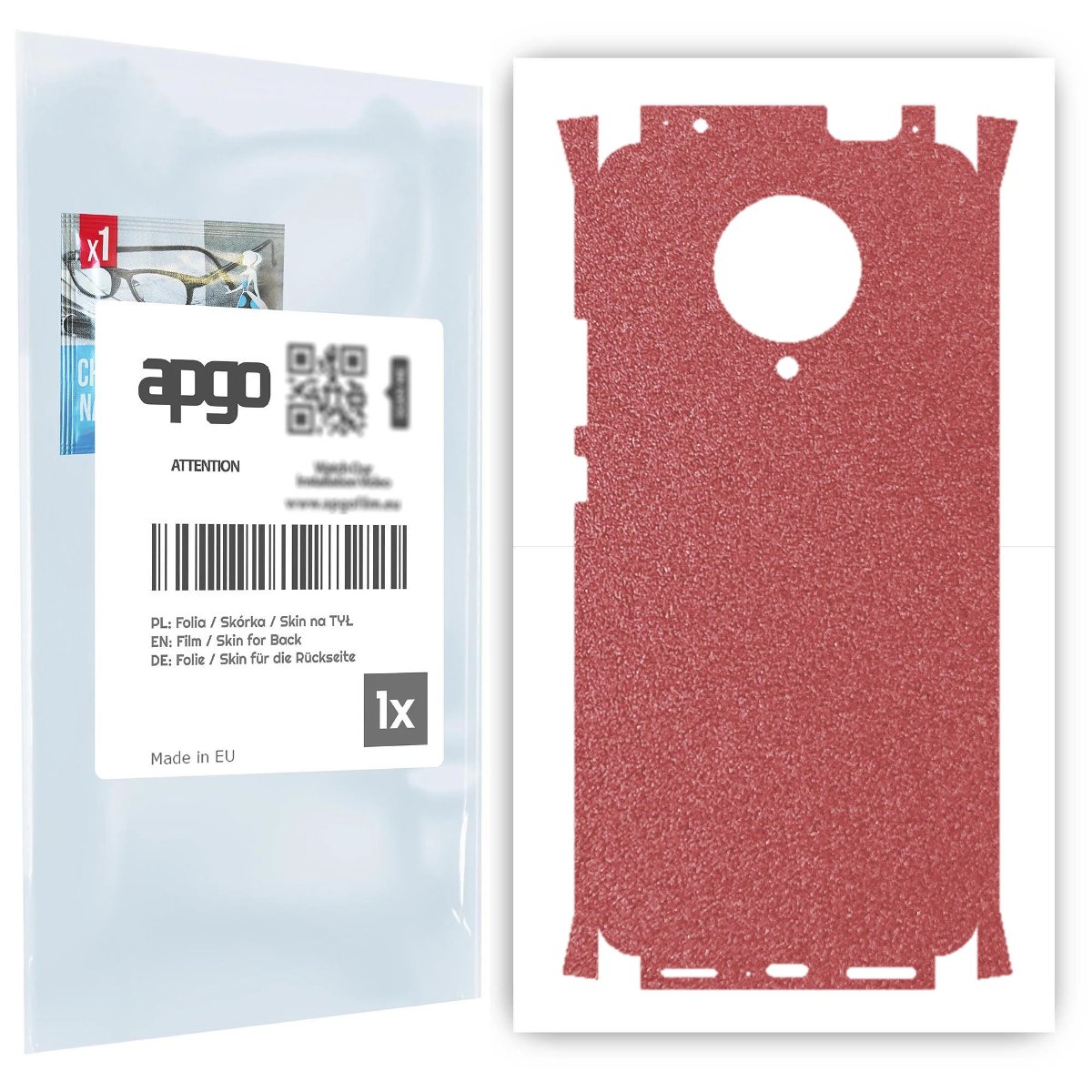 Folia naklejka skórka strukturalna na TYŁ+BOKI do Xiaomi Poco F2 Pro -  Różowy Pastel Matowy Chropowaty Baranek - apgo SKINS