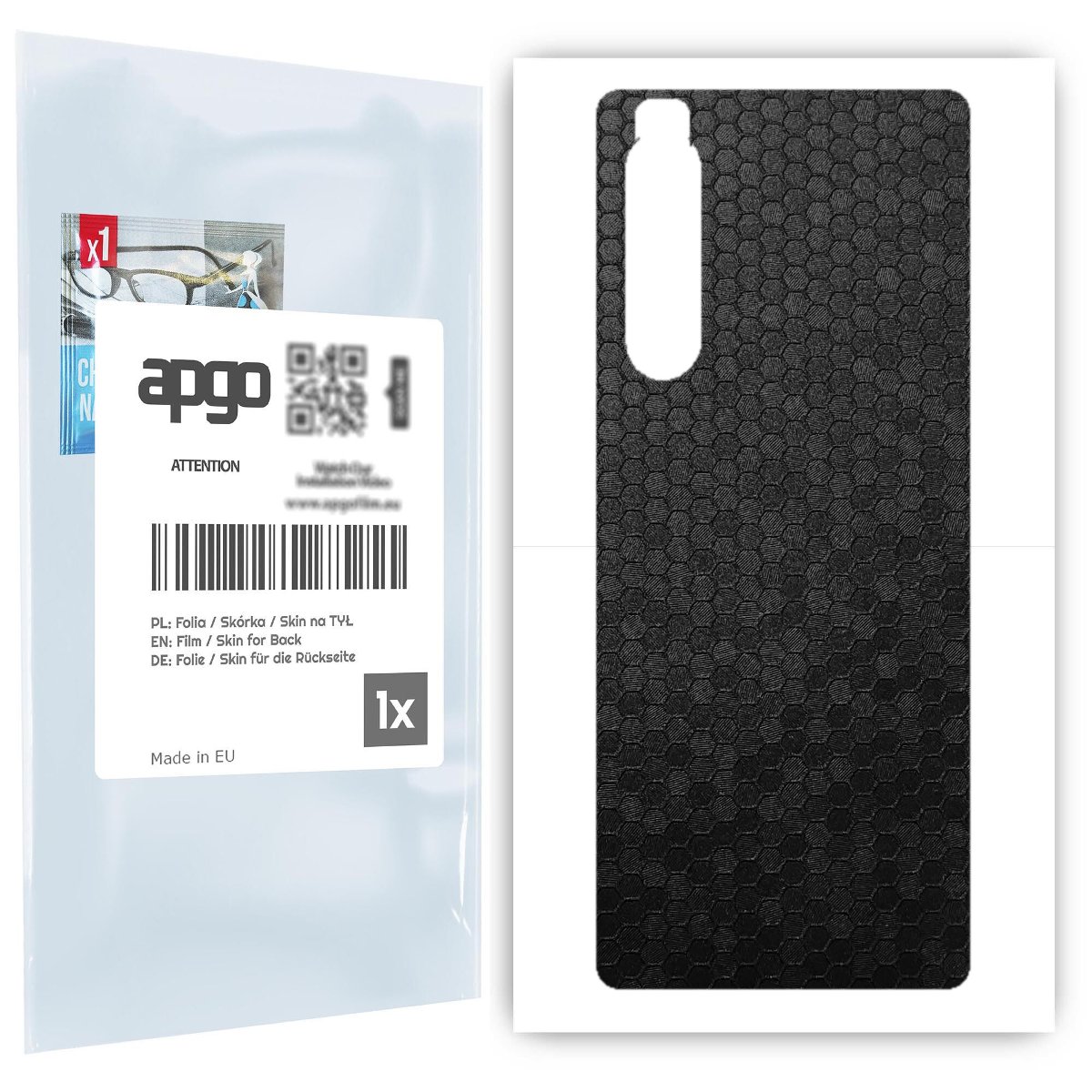 Folia naklejka skórka strukturalna na TYŁ do Sony Xperia 1 II -  Plaster Miodu Czarny - apgo SKINS